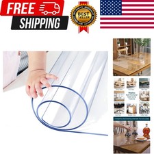 Clear Table Protector Plastic Table Cloths PVC Night Stand Table Cover Mat Of...