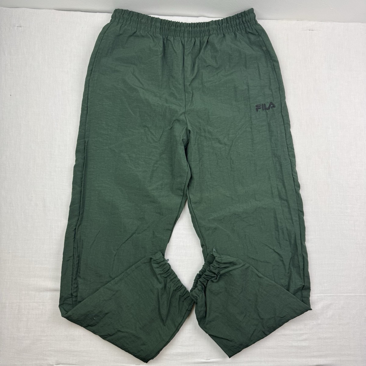 Vintage Fila Track Pants Adult Medium Green Baggy Windbreaker