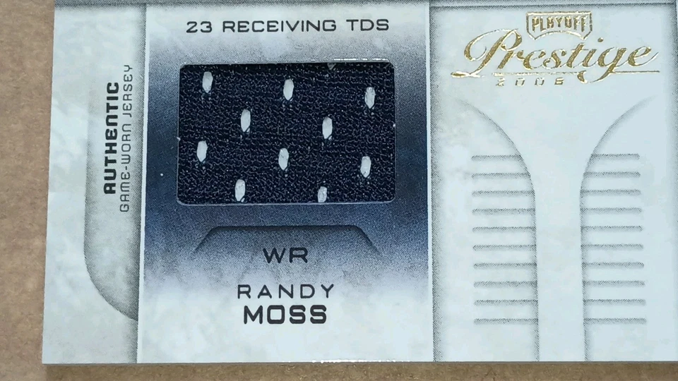 2008-PLAYOFF PRESTIGE-RANDY MOSS LEAGUE LEADERS QUAD JERSEY-/250-PATRIOTS - Image 3 of 4