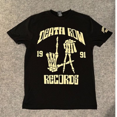Death Row Records LA Skeleton Hand Graphic T-Shirt Black Mens Small Hip Hop 1991