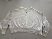 Nike Sportswear Sweatshirt Womens Large White Center Swoosh Pullover Crewneck