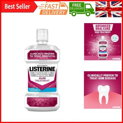 Listerine Advanced Defence Zahnfleischerkrankungen Behandlung Mundspülung 500 ml Zahnpflege UK