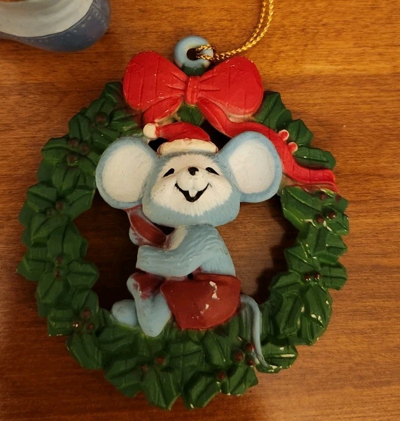 Vintage Christmas Ornaments Mice Mouse Hallmark Lustre Lot of Six ...