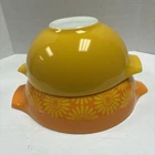 2 Vintage Pyrex Sunflower Daisy Cinderella Nesting Bowls 443 and 444