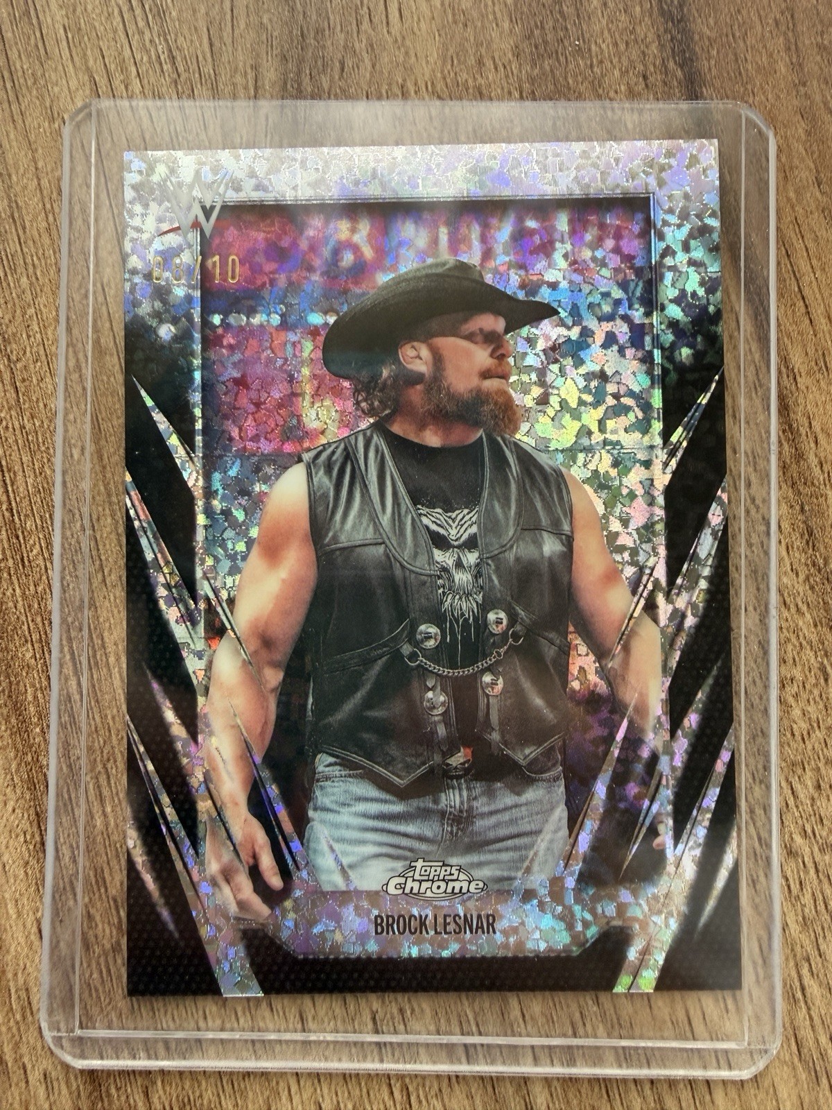 2026 Topps Chrome WWE BROCK LESNAR Black Mini Diamond Refractor /10
