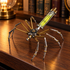 DIY Metal Mechanical Spider Model Kit 3D Puzzle Cyberpunk 90 Parts Desk Decor