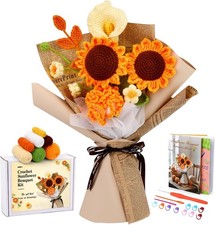 Kogyxe Crochet Kit for Beginners, Flower Bouquet small, Sunflower