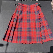 Laird Portch of Scotland Red Tartan Traditional Kilt 100 Wool Tweed Size Small