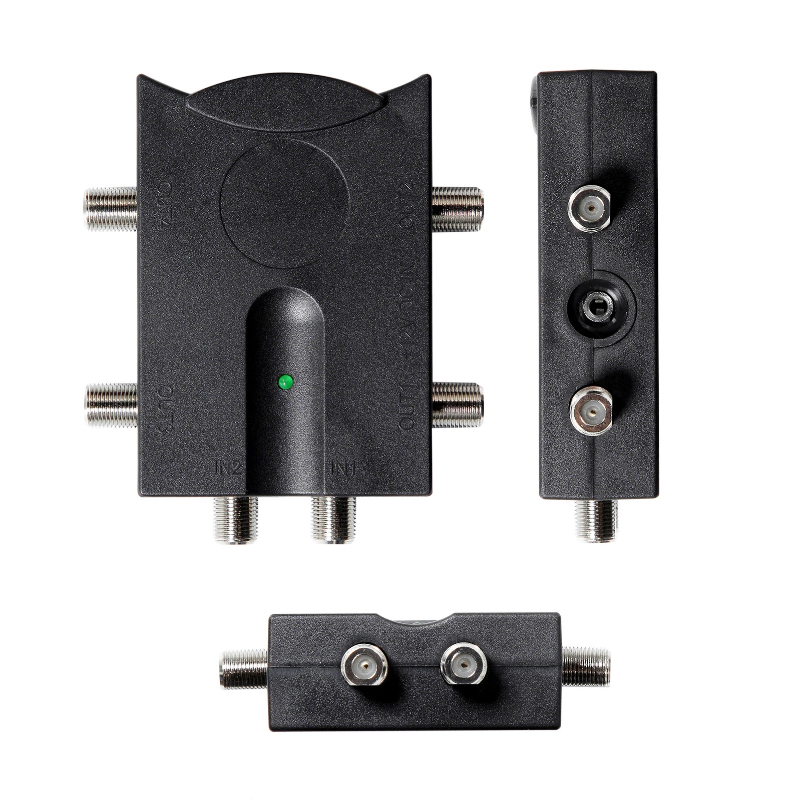 Bi-directional TV Amplifier 2 Inputs TV Antenna Signal Booster With 4 Outputs^