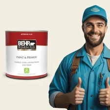 Generic BEHR PREMIUM PLUS 1 qt. #12 Swiss Coffee Flat Low Odor Interior Paint &