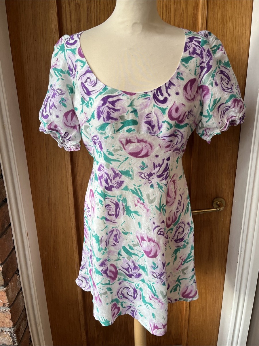 Rixo London Morgan Italian Floral Silk Linen Dress Size Medium View 3