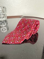 Hermes Silk Tie Red Pegasus Flying Horse Cloud Pattern 100% Silk France