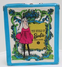 Vintage The World Of Barbie Doll Case Blue Green W/Handle 1968 Mattel