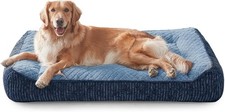 Dog Bed Thick Foam Pet Bed Sofa Bolster Sides Removable Washable Cover Non-Slip