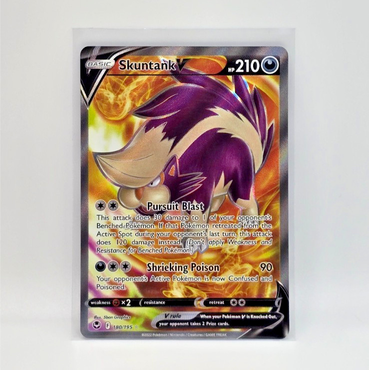 Skuntank V 180/195 Full Art Silver Tempest Pokemon Holo Near Mint