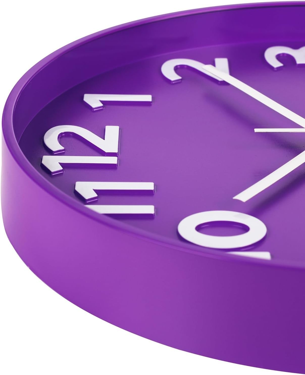 12-Inch Modern Purple Wall Clock, Silent Non-Ticking, Large Numbers, Accurate...