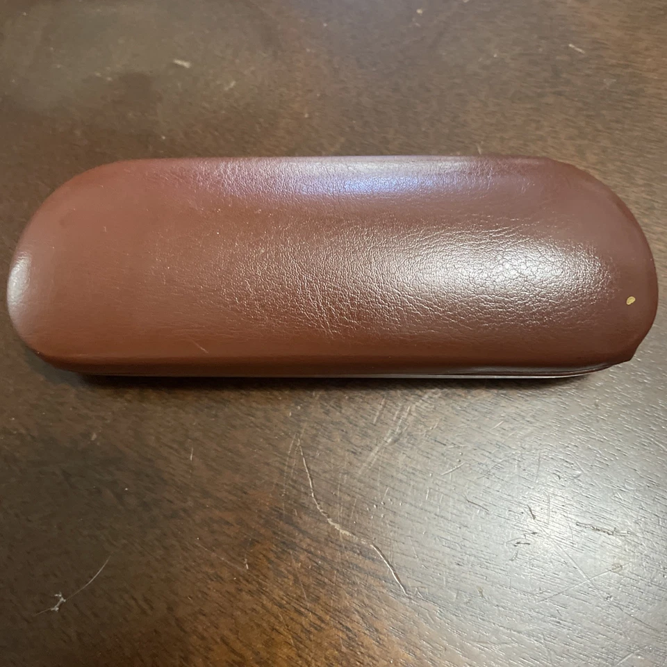 Brooks Brothers Cuero Marrón Dura Almeja Estuche Anteojos Anteojos De Colección Foto 2 de 4