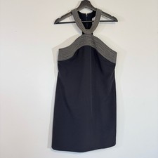 Laundry by Shelli Segal Black DressGold Embroidery Size 10 Halter Cocktail Dress