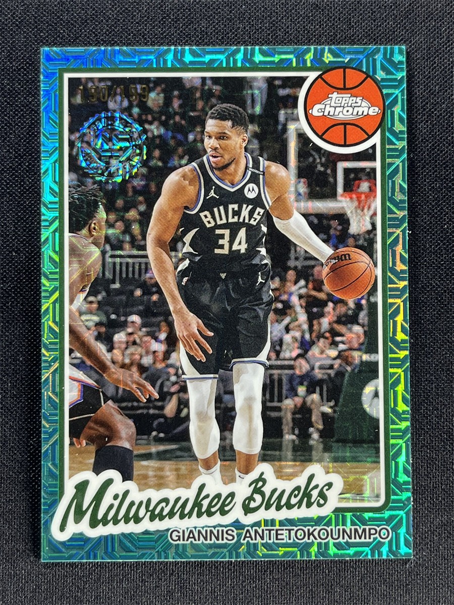 2025-26 Topps Chrome Flagship Giannis Antetokounmpo 1980-81 45th Teal Mojo /199