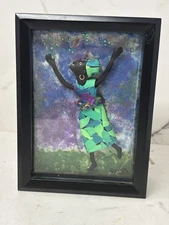 Opare 2015 Mixed Media 3D Relief Artwork – African Woman Dancing – Framed