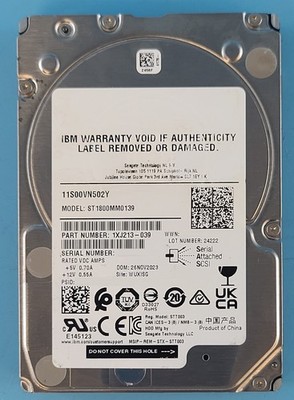 Lot of 4 IBM Seagate ST1800MM0139 2.5'' 15mm HDD SAS-3 10k 1.8TB 256MB 4224