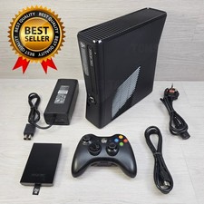 250GB Xbox 360 Slim Console Full Set Up! - Matt Black PAL (Tested/Working)