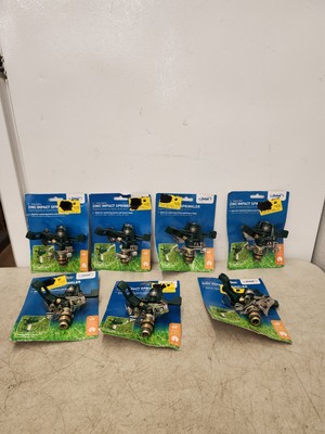 (7) Heavy Duty Green Irrigation Sprinkler 90ft Diameter Adjustable Spray Pattern