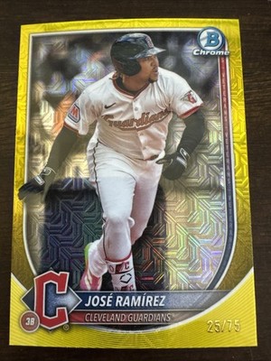 2025 Bowman Chrome Mojo Refractor Yellow 25/75 Jose Ramirez José Ramírez
