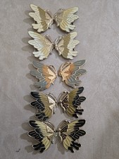 Lot Of 5Vintage 1980's Butterfly Belt Buckle Black CGold Tone Beautifullys