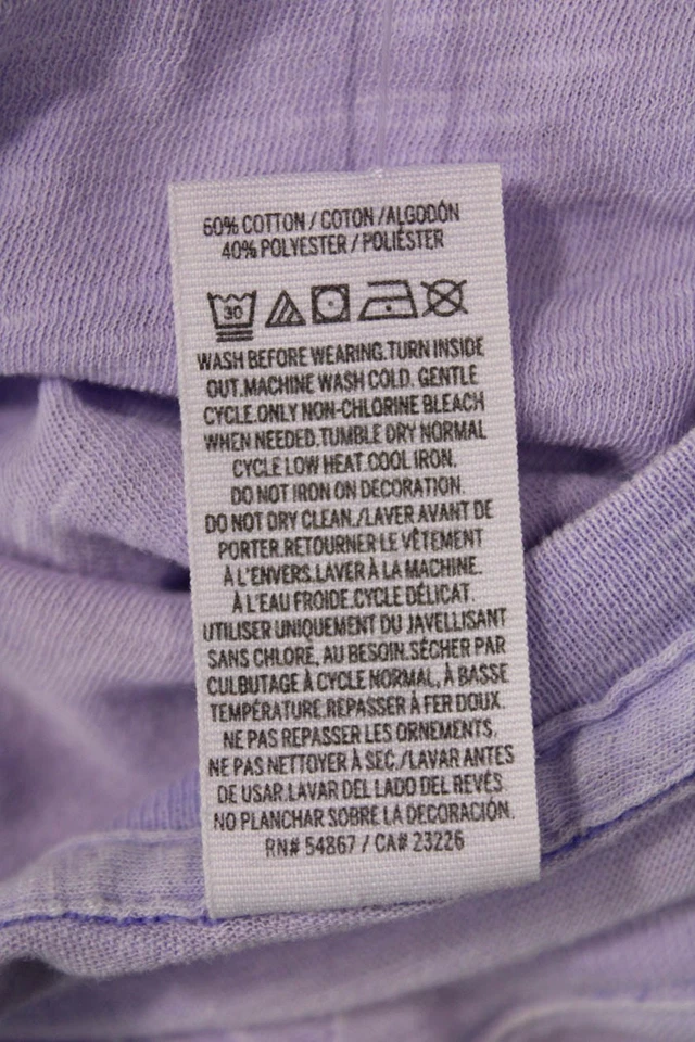 Camiseta básica rosa para mujer de algodón manga corta cuello en V púrpura claro talla S Foto 4 de 4