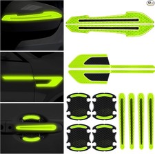 12-Piece Reflective Safety Stickers Set for Car Doors and Mirrors, Green