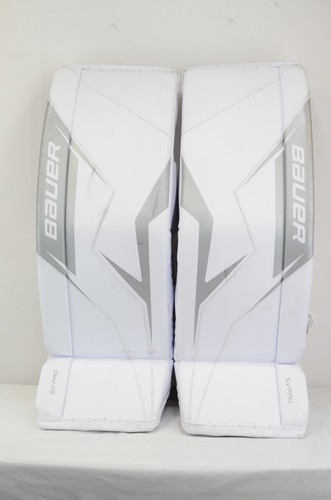 Bauer SV-Pro Goalie Leg Pads Senior Size Large 35+ White/Silver (0227-174)