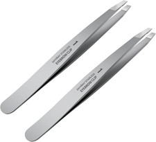 Tweezers Set - Professional Stainless Steel Slant Tweezers, Precision Tweezers S