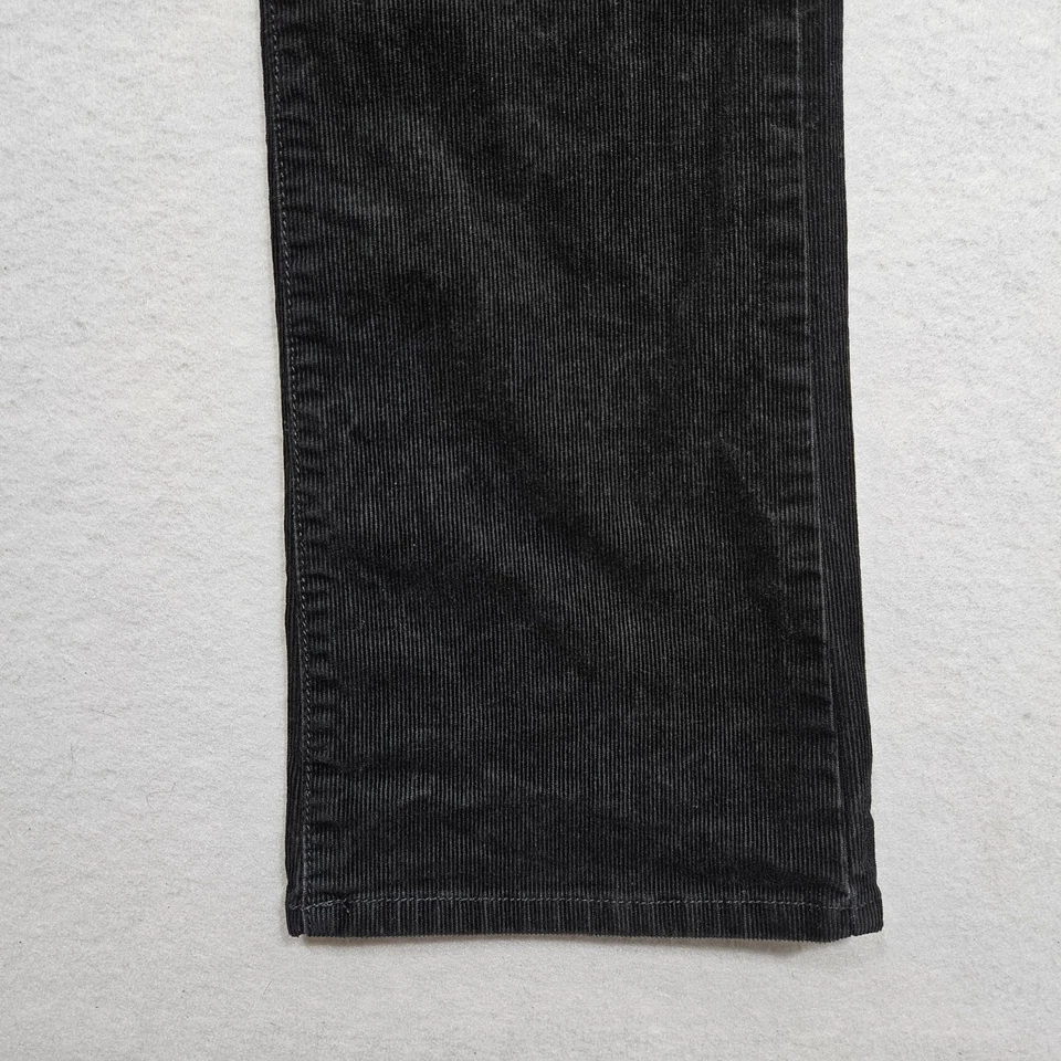 Pantalones de mezclilla Ann Taylor Loft bota curvilínea pana para mujer 2P Petite negros tiro bajo elásticos Foto 4 de 4
