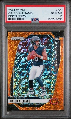 2024 Prizm Caleb Williams PSA 10 GEM DISCO #301 ROOKIE RC Chicago Bears