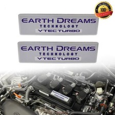 2pcs Vtec Turbo Eearth Dreams Technology Rear Trunk Emblem Badge Decal Sticker