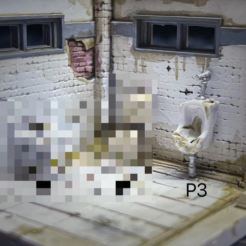 Diorama 1/64 Toilet Sink Model Painted City Scene Display Model Accessories Toy - Picture 20 of 20
