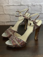 Nine West Hotlist SilverPink Sparkle Glitter Platform Pumps Shoe Women’s  9.5 M