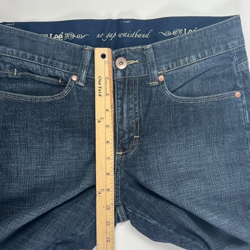 Lee Straight No Gap Waistband Womens Jeans Size 10P Blue Stretch Dark Wash - Picture 9 of 10