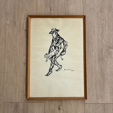 Remo Brindisi disegno originale a china 1955