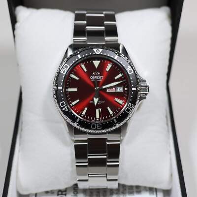 Orient Kamasu Maroon Dial Men's Stainless Steel Diver Watch RA