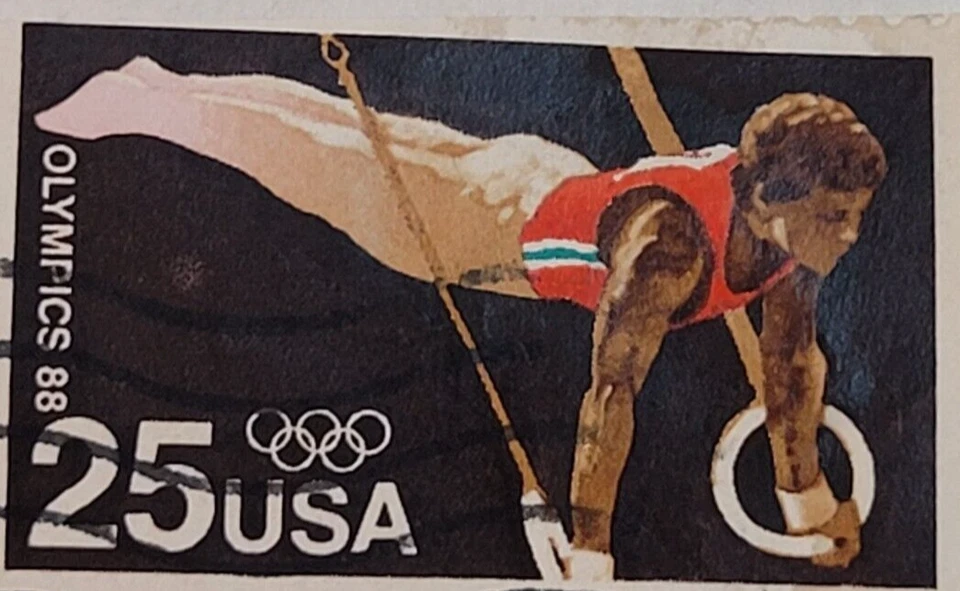 U.S. Postage ~ 88' Summer Olympics ~ c.1988 ~ 25¢ Stamp ~ Used/Posted ~ K82 - Image 4 of 4