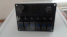 NILIGHT 6 GANG ON OFF ROCKER SWITCH PANEL 12V VOLTMETER DUAL USB CHARGER CIG LIG