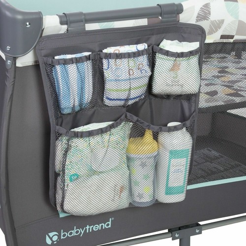 Foldable Full-Size Deluxe Bassinet Nursery Center w/ Mobile, NB to 4M, Turquoise - Picture 4 of 5