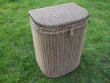 Sitzwäschetruhe, Wäschetonne aus Draht-Papiergeflecht, "Antik gewaschen"