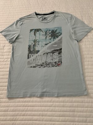 KVL Urban Free Style, Unisex T-shirt, Sz M, Cotton Poly, Blue, Surf Graphic,