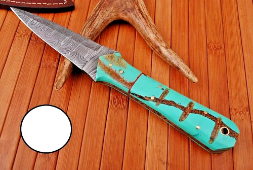 CUSTOM HANDMADE FORGED DAMASCUS STEEL BOOT KNIFE THROWING HUNTING DAGGER EDC1529 - Picture 2 of 5