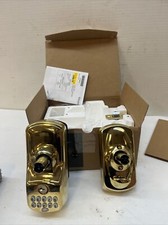 Schlage FE595-PLY-FLA Flex Lock Keypad Entry Lock Leverset Antique Brass