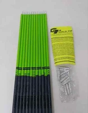 12pk Gold Tip BLEMISHED Name The Game 340 Levi Morgan Shafts w Inserts & Nocks