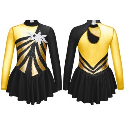 Kids Girls Sequined Rhinestones Ballet Dance Leoatards Ice Skating Shiny Leotard